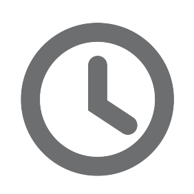 Grey lineart icon of a clock